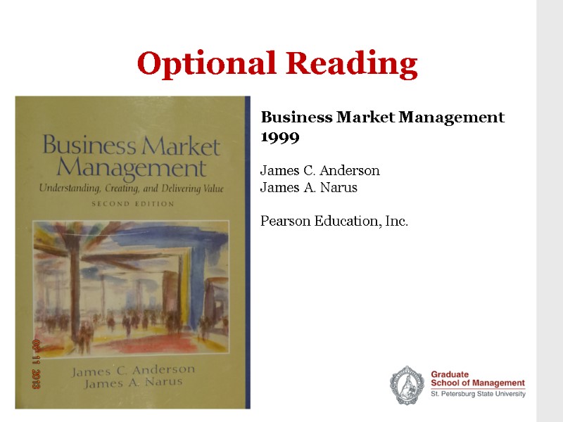 Optional Reading   Business Market Management 1999  James C. Anderson James A.
